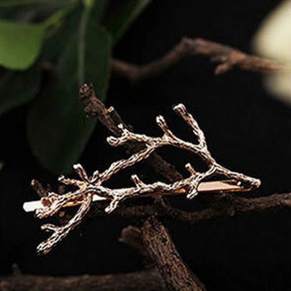 !!SOLD OUT!! Gold Tone Tree Branch Hair Pins Pair - Picture 2 of 4